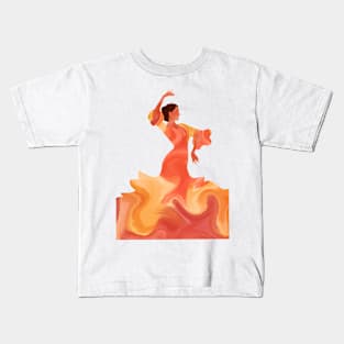 Flamenco dancer in vibrant colors Kids T-Shirt